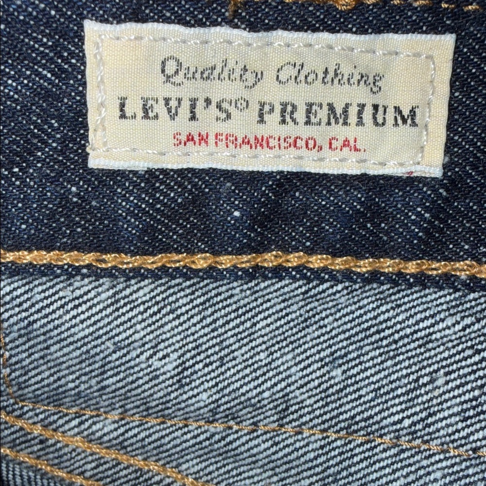 Levi's 501 Dark Blue Selvedge Jeans Cotton Hemp Men’s Size 33 x 34 - Picture 7 of 9